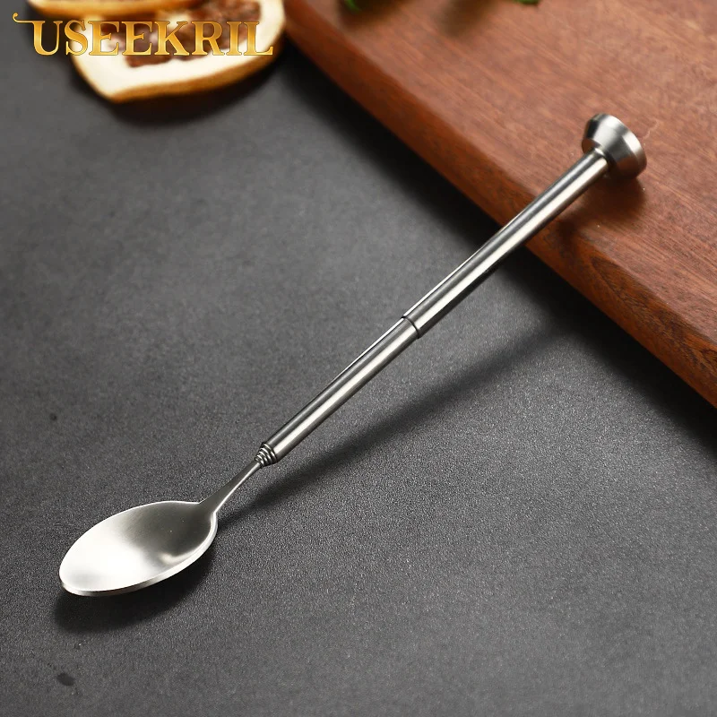 196mm 445mm Retractable Bar Spoon Cocktail Mixing Spoon Telescopic