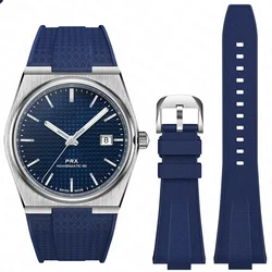 Quick Release Silicone Strap - Premium Convex Rubber Watch Band Bracelet, 40mm Men's - 12mm (Royal blue)