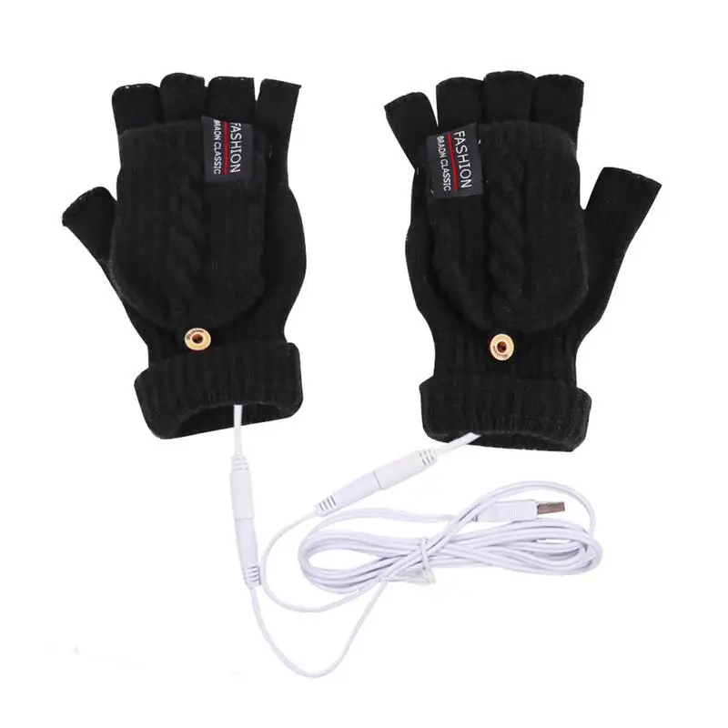 

Перчатки с USB подогревом для набора текста, женские и мужские перчатки с USB подогревом, грелки для рук с USB, зимние теплые варежки, мягкие теплые перчатки с открытыми пальцами
