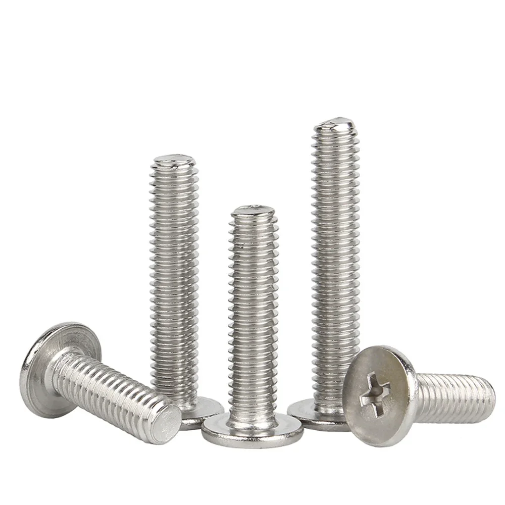 Flat Head Screw 5-20Pcs M1.4 M1.6 M2 M2.5 M3 M4 M5 M6 M8 CM Cross Phillips Ultra Thin Super Low Flat Wafer Head Screw Bolt 304 Stainless Steel