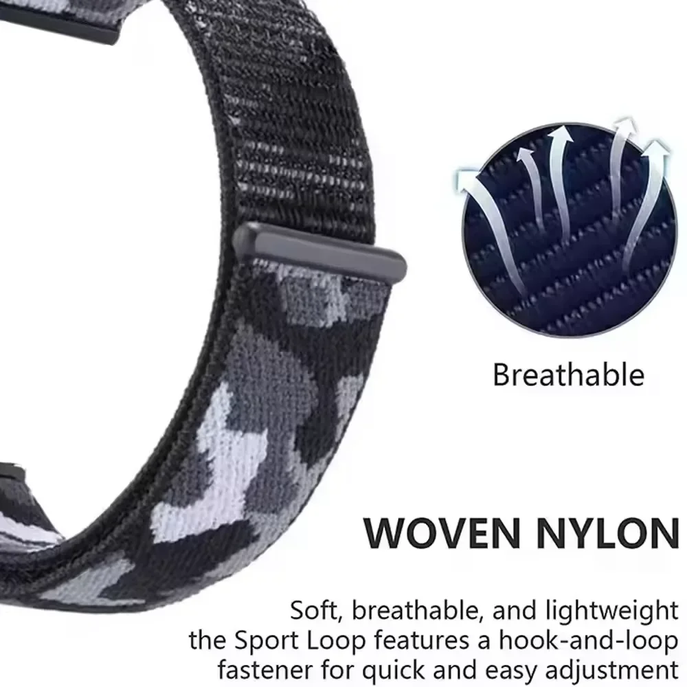 Camouflage Nylon Loop Bracelet, 20mm/22mm Strap
