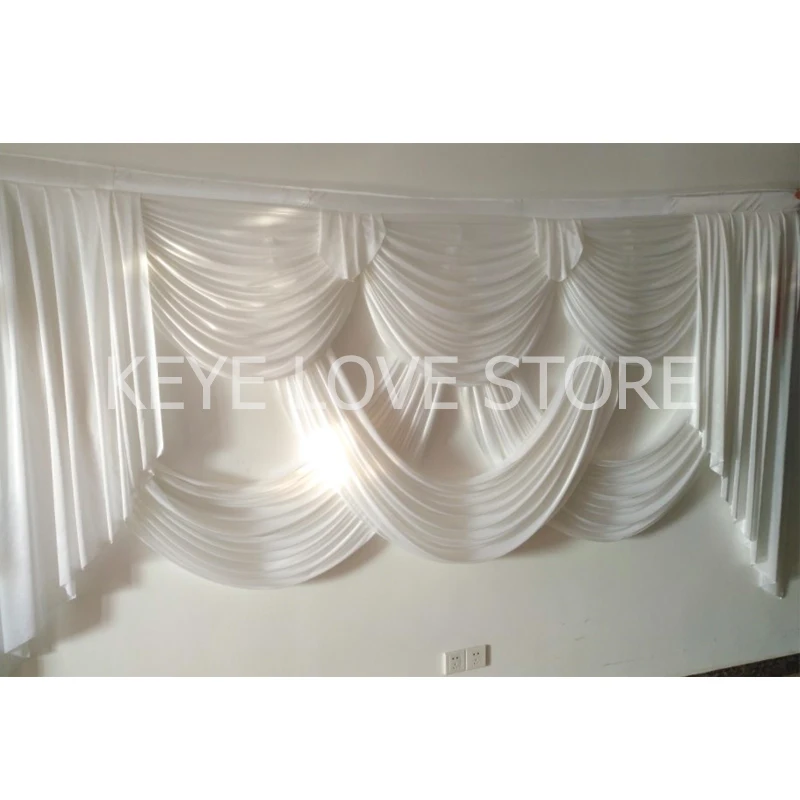 

3M/10ft Long Soft Ice Silk Swag Stage Drapery Background Curtains Decoration Wedding Party Backdrop Curtain Event Party Swags