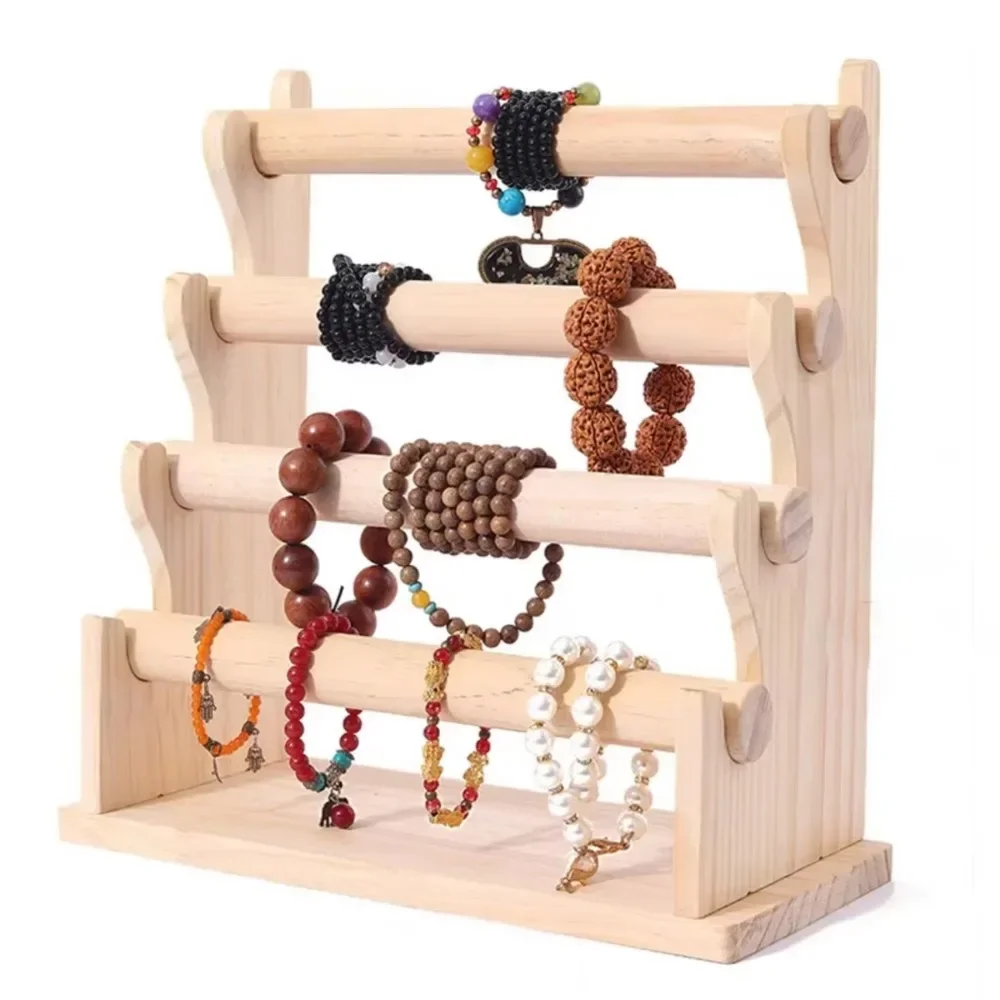 Wooden Bracelet Display Frame with and Detachable Solid Wood Watch Bracelet and Storage Display Frame