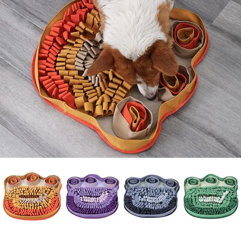 

Sniff Mat for Dogs 49x49cm Indestructible Dog Puzzle Mat Fun Interactive Pet Foraging Pad Machine Washable Dog Enrichment Toy