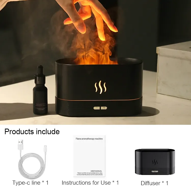 Hot Sell Flame Diffuser Humidifier Ultrasonic USB Fire Essential Oil Flame Aroma Diffusers