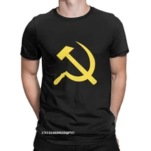 CCCP Camiseta con símbolo de martillo y hoz de la bandera comunista para hombre, camisetas de algodón Premium, camisetas de talla grande, novedad