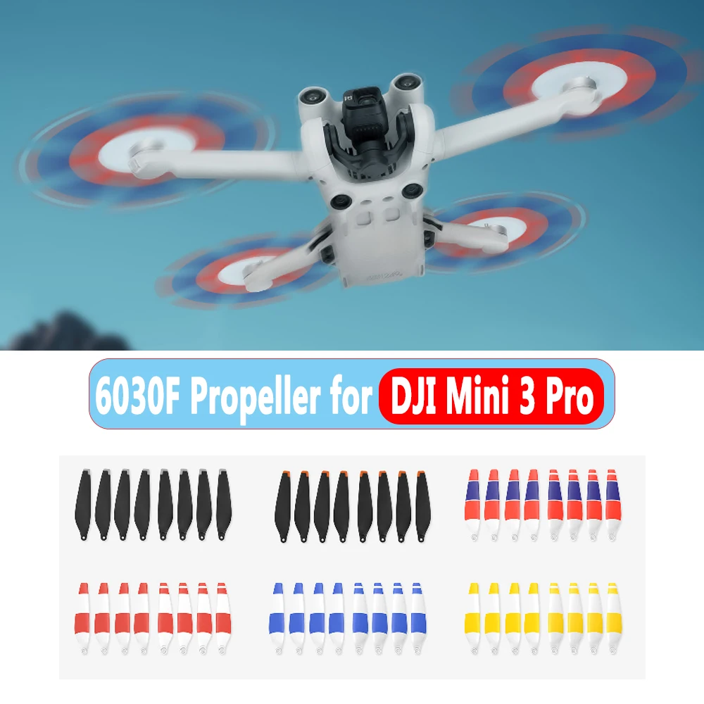 8Pcs Propellers for DJI Mini 3 Pro Drone 6030F Prop Accessories Less Lower  Noise Reduction Quick Release Propeller