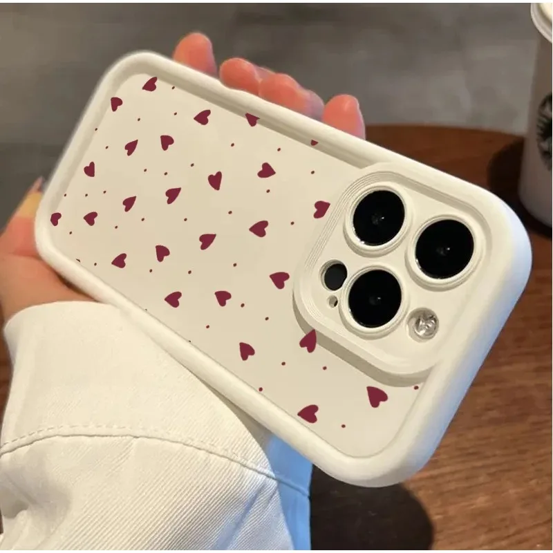 Love Heart Print Phone Case Cover