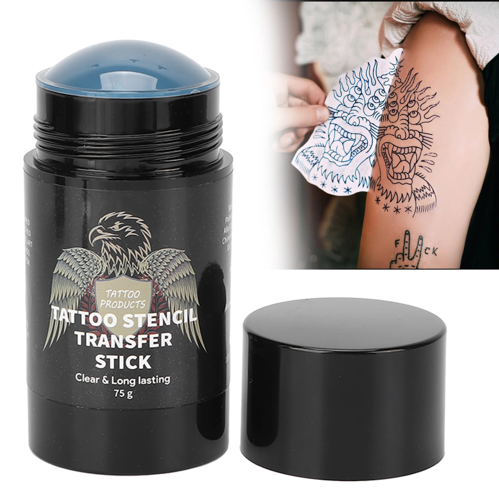 Tattoo Transfer Cream Clear Patterns Light Fragrance Safe Ingredients Tattoo Transfer Ointment Supplies Accessories 75g 70pcs 50mm metal paper clips colored u type bookmark clips in clear holder the office and school supplies stationery accessories