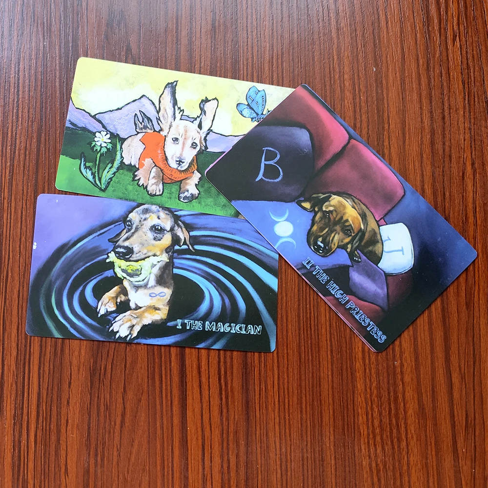 12x7cm Low Rider Dachshund Divination Tarot  78-card deck  for Beginners with Guide Book 5