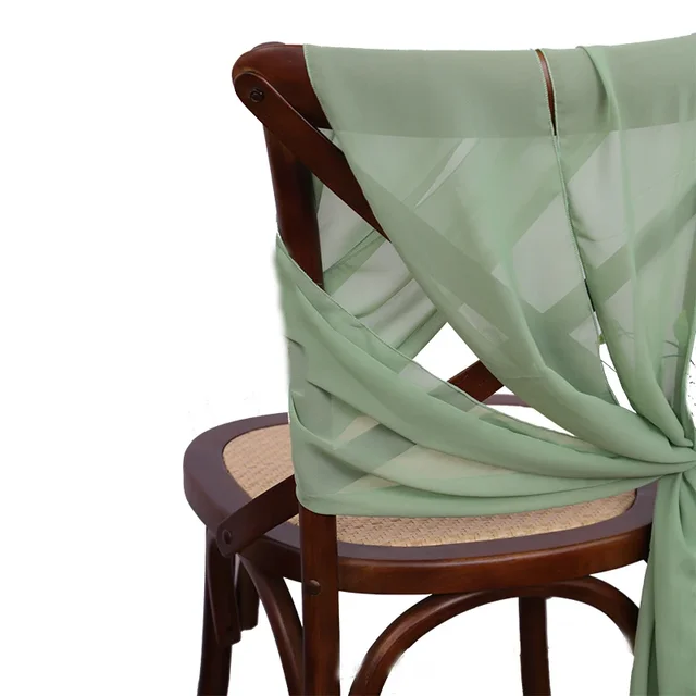 Ceinturage de Chaise en Mousseline de Soie Rose, Housses de Chaises de Mariage, Rubans pour ixd'Anniversaire, Cérémonie PréChristophe, Décor d'Allée, 17x275cm, 12 Pièces 5
