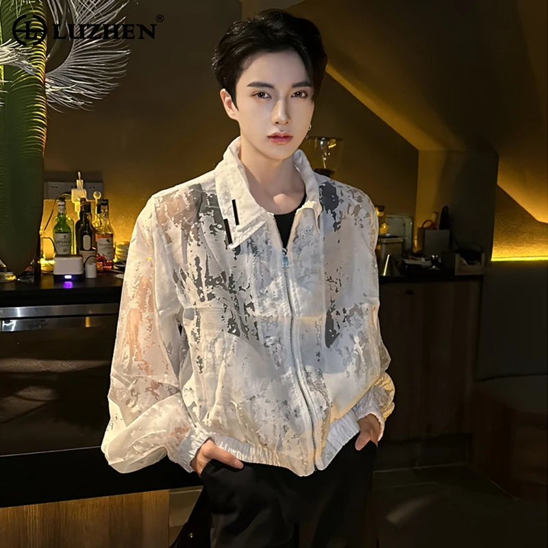 

LUZHEN 2024 Translucent Design Stylish Sunscreen Clothing Original Men's Personality Trendy Casual Street Korean Jackets LZ3135