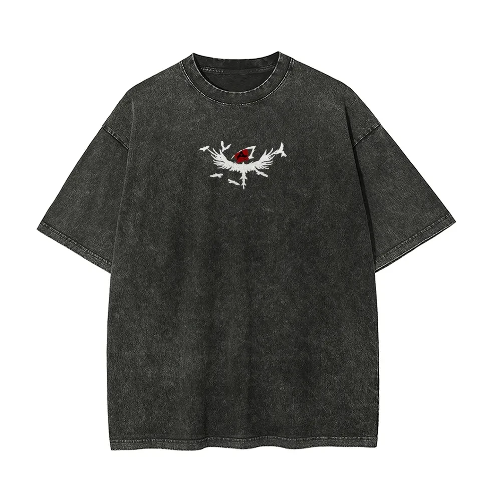 Vintage Ink Splash Naruto Itachi Uchiha Oversized Graphic T-Shirt