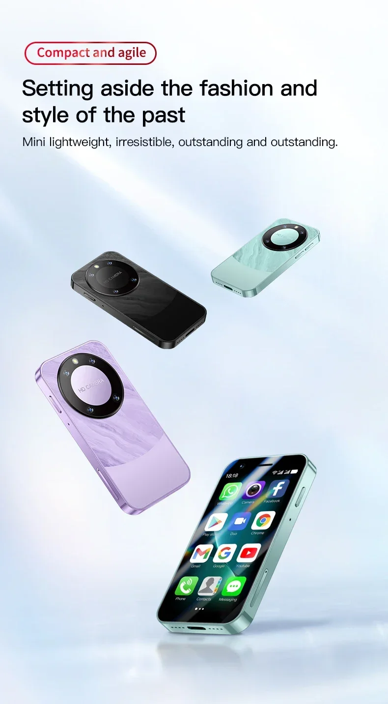 Teléfono Inteligente Mini FUFFI F8 Pro, Teléfono Android con Face ID, Portátil, Mini Celular de 8.1 Pulgadas HD, 16 GB de ROM, Batería de 2000 mAh