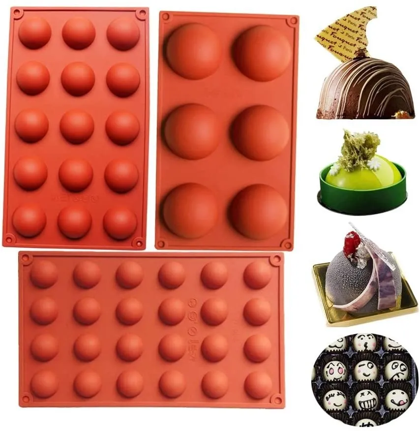 

9 Types Half Sphere/Flat Round Silicone Mold Cake Decorating Tools Silicone Mold Chocolate Cookies Sandwich Bakeware
