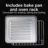 4 Slice Multi-Function Countertop Toaster Oven with Bake Toast Broiler 1100W Timer Auto-Shutoff Bake Pan Oven Rack Stainless 5