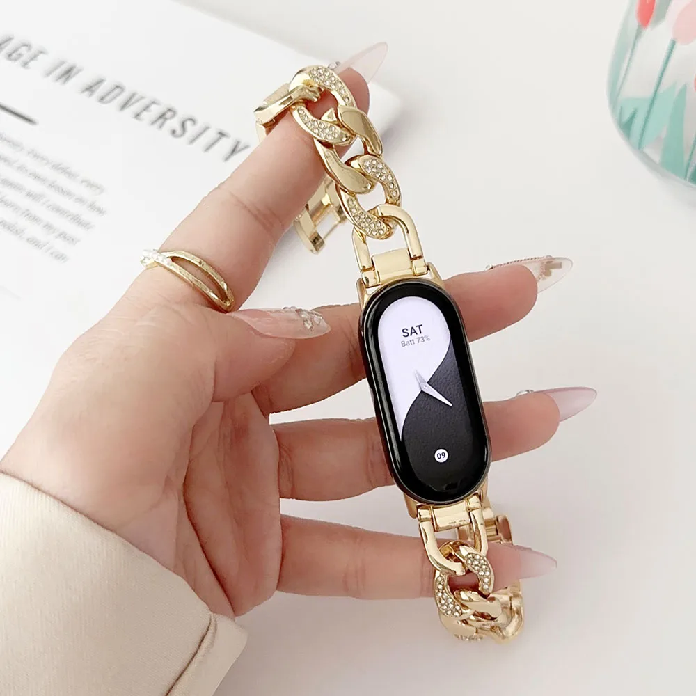Elegant Adjustable Metal Bling Bracelet for Smart Watches – Fade-Resistant, Dressy Wristband for Women