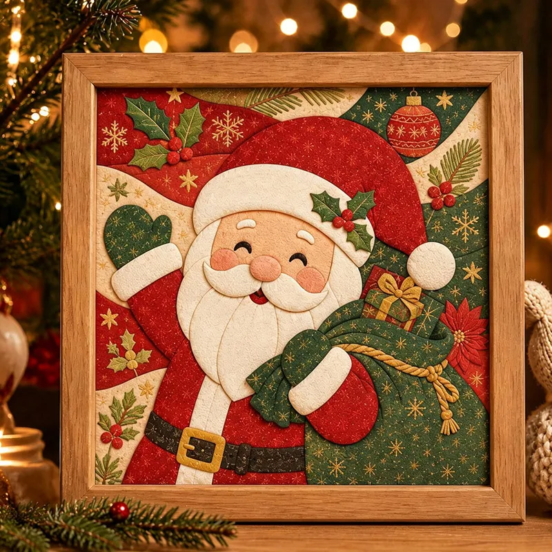 Holiday Fabric Art Painting Kit - DIY No-Sew Mosaic Craft