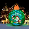 Light up Inflatable Christmas Ball with Air Blower Christmas Decoration Outdoor Blow up Xmas Ornaments Outside with LED Lights 1