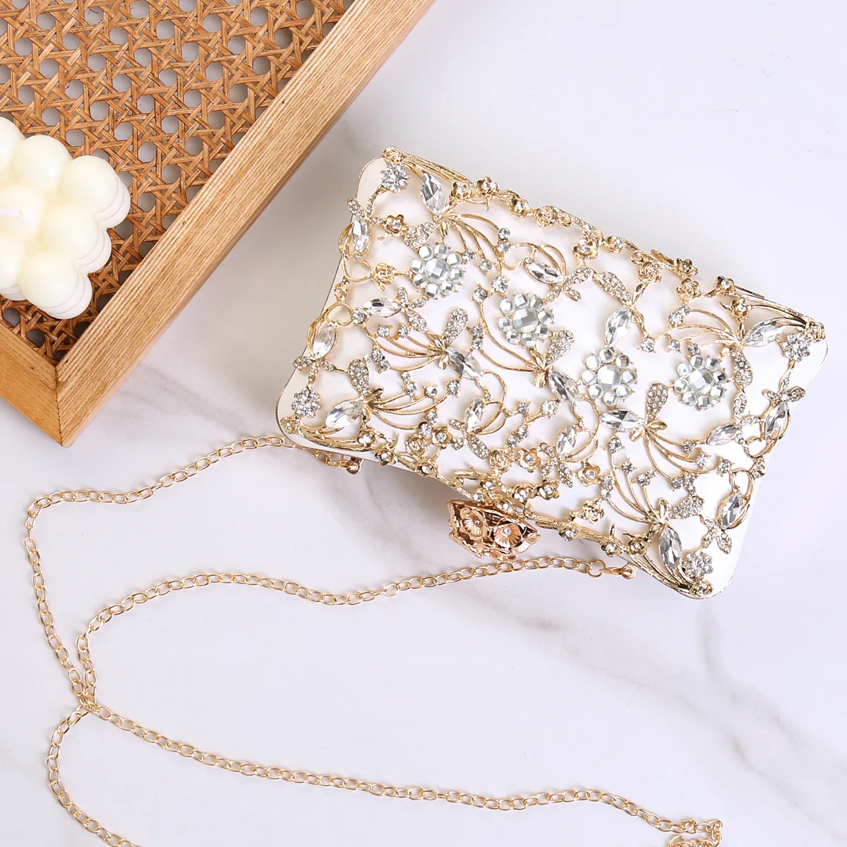 Sparkling Diamonds Banquet Bag European and American Women's Banquet Bag Handheld Versatile Dress Evening Dress Bag