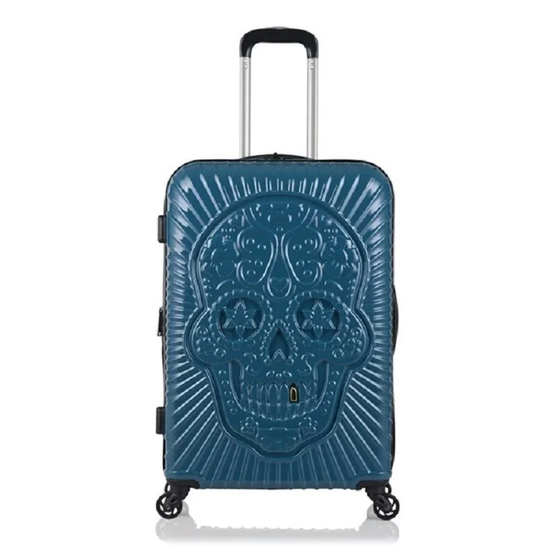 

20 24 28 Inch High Capacity Skull Rolling Luggage Spinner TrolleySuitcase With Wheels