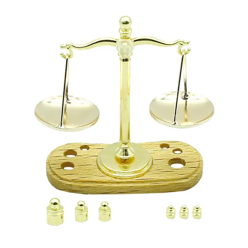 

Мини весы Scalebalance, винтажные весы, миниатюрный декор, мебель, металл, 1 золотник, House12, весы для детей, ретро-Сковорода