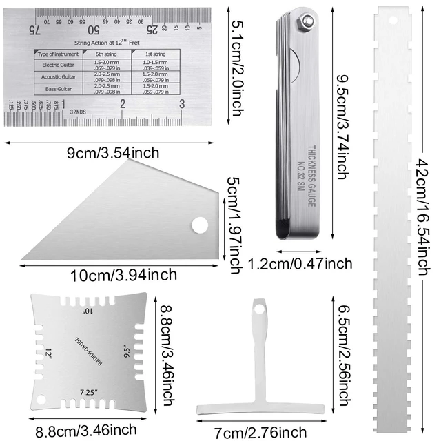 Mesure de réparation d'outil de Luthier de configuration de jauge de rayon  de