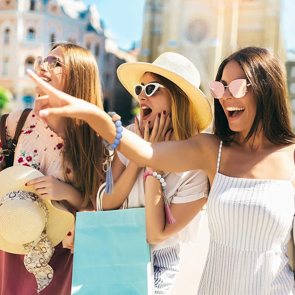 4pcs/set Silicone Beads Bracelet Candy Color Silicone Beads for Keychain