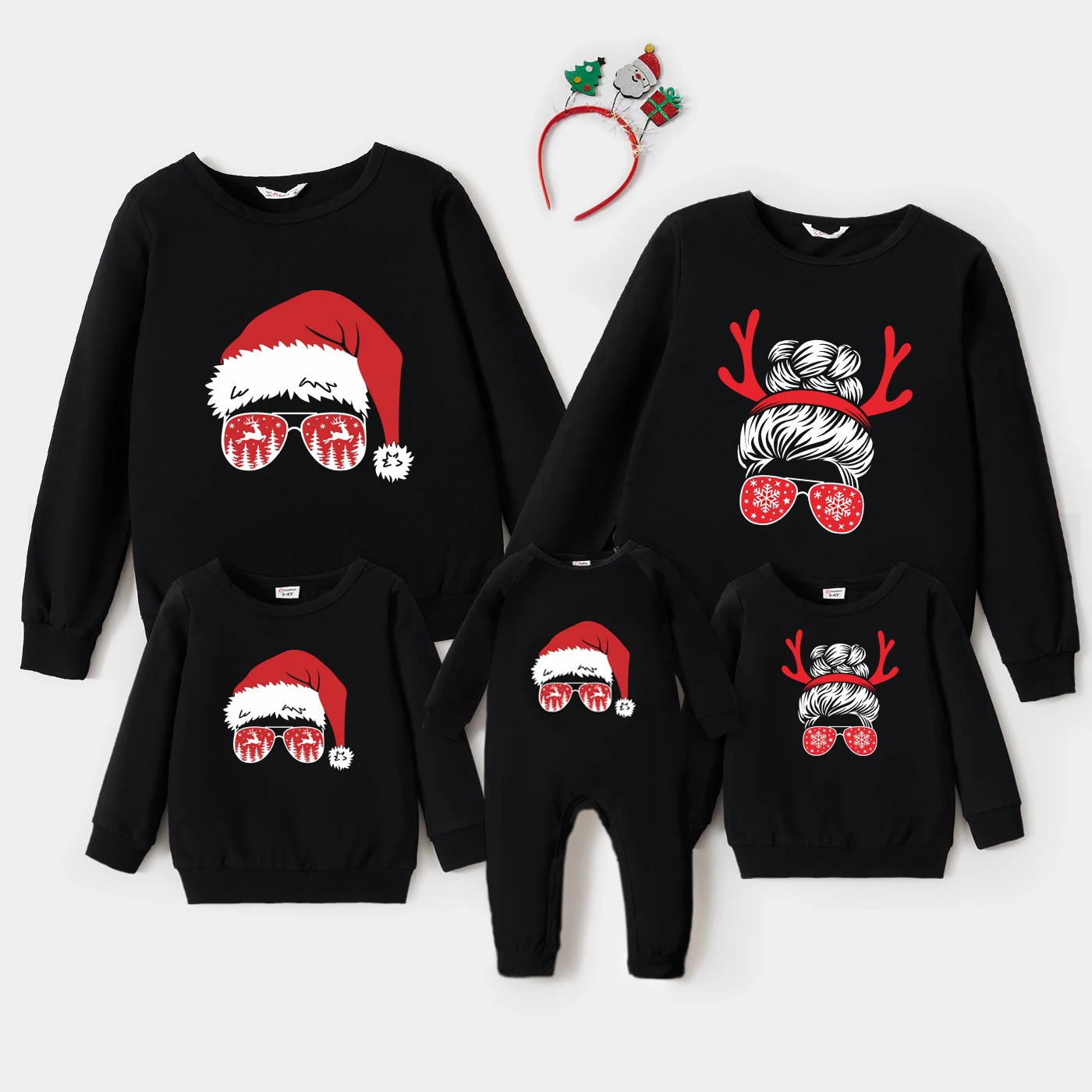 thumbnail image 4 of Sudadera con gráficos de manga larga 100 % algodón a juego para toda la familia de Navidad de PatPat, 4 of 5