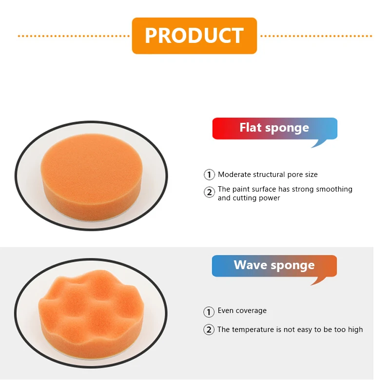 Car Polishing Sponge Pads Kit 3/4/5 Inch Removing Scratches