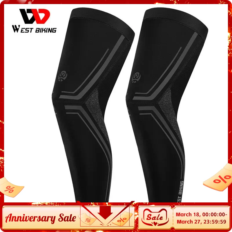 

WEST BIKING Summer Cycling Leg Warmers Travel Hiking Climbing Jogging Sport Leggings Breathable Soft Ice Silk Anti-UV Legs Cover