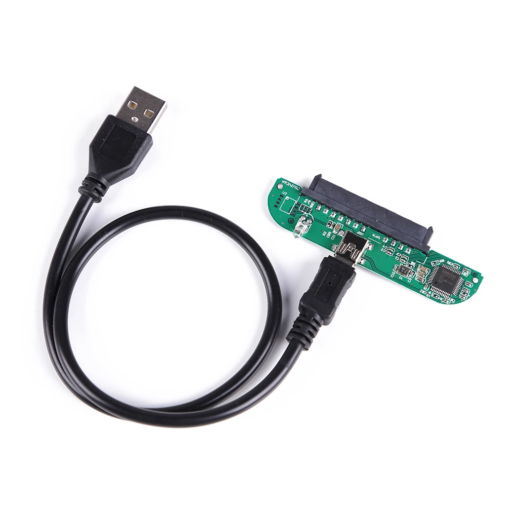High Speed 2.5 inch USB 2.0 TO SATA 7 + 15 Pin Hard Disk Adapter Converter USB 2.0 Data Transmission for Laptop PC Computer