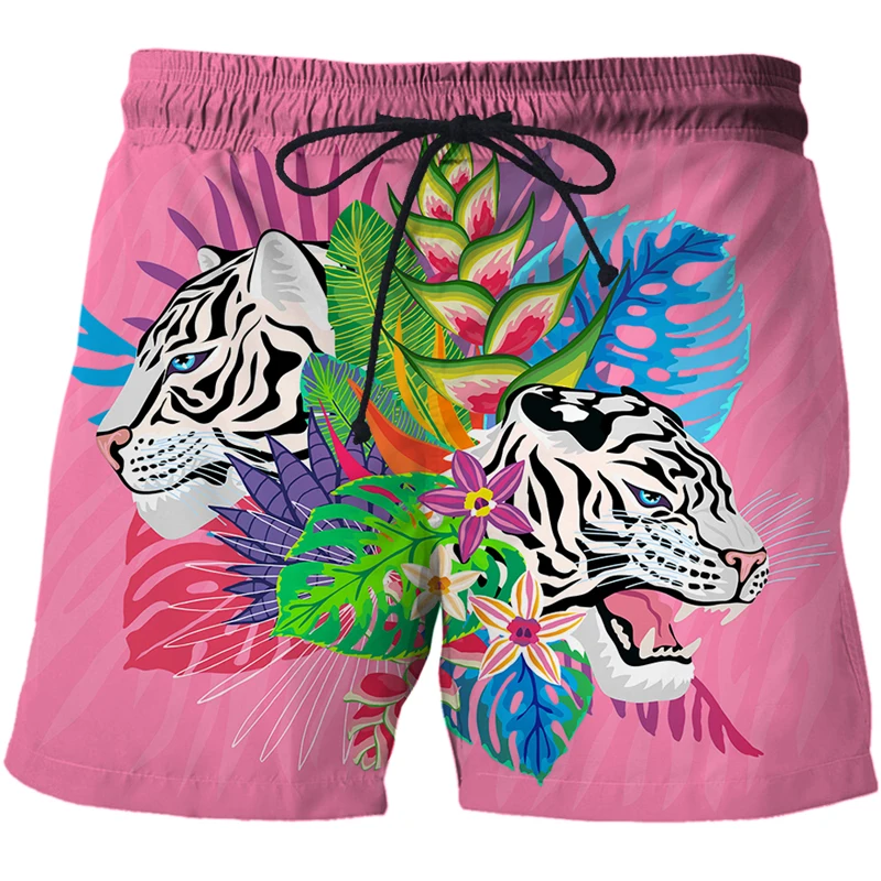 Colorful plants and animals 3D print Shorts Men Summer Fast-drying Beach Trousers Casual Sports Short Pants Clothing techwear blazer and pants set Women's Sets