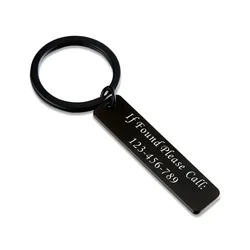 Custom Engraved Keychain - Personalized Elegant Key Accessory, Ideal Gift (Black)