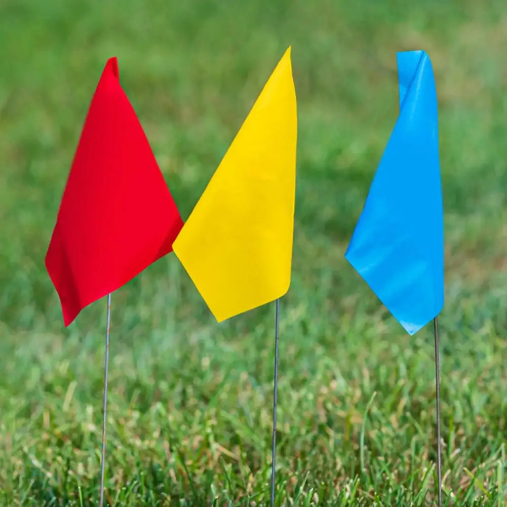 100Pcs 14*10cm Marking Flags Lawn Flag Markers Waterproof Non-Fading PVC Landscape Flags Sprinkler Flags Gardening Accessories