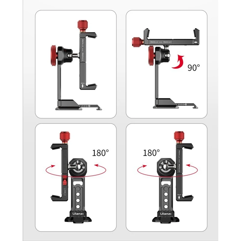 

Ulanzi Vertical Shooting Smartphone Phone Mount Holder Tripod Mount Cold Shoe Vlog Tripod Mount For Smart Phone