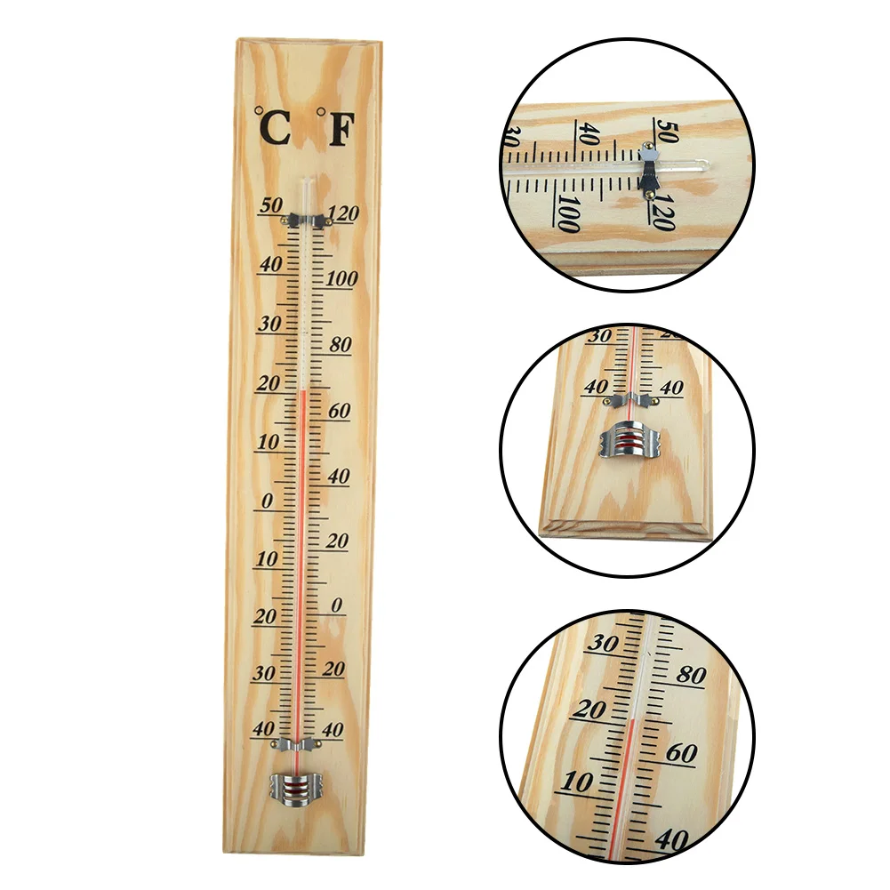 

Tool Wooden Thermometer Outdoor Wooden 40cm X 7cm X 1cm Home Indoor Pine + Red Kerosene Thermometer 1pcs Durable