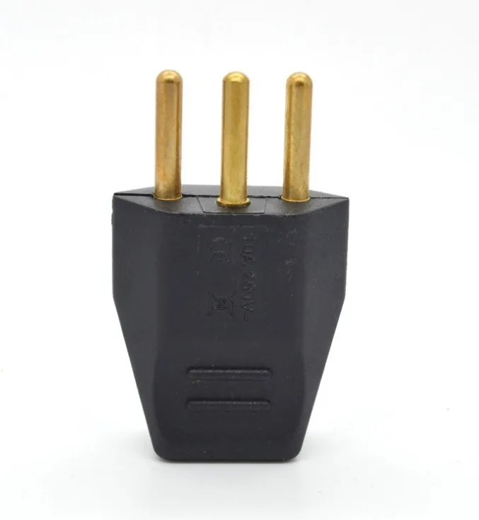 250v 10A universal detachable wiring adaptor plug EU Swiss standard 3pins industrial machine power cord male socket