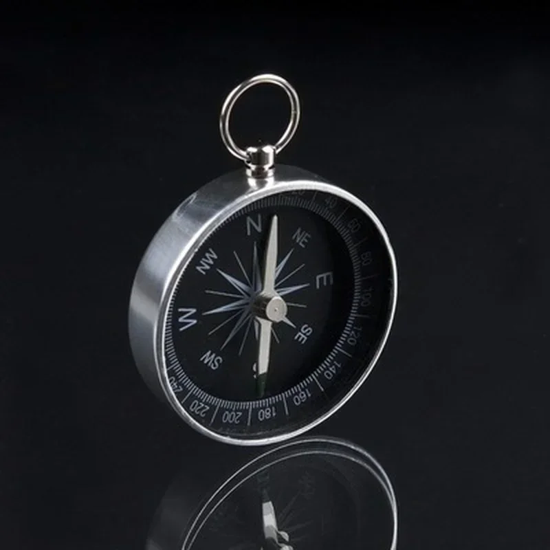 Portable Compass Portable Aluminum Lightweight Emergency Compass Outdoor Survival Compass Tool G44-2 Navigation Wild Tool Black