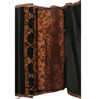 Bustier victorien vintage gothique français pour femme, marron, en PU, avec lacets, baleines en acier, effet gainant, taille nouée et ceinture 6