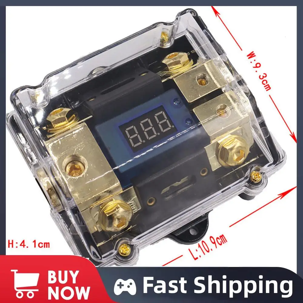 LED 디스플레이가 있는 1입력 2출력 전원 분배 블록, 자동차용 24V 100A ANL 스테레오 분배 블록