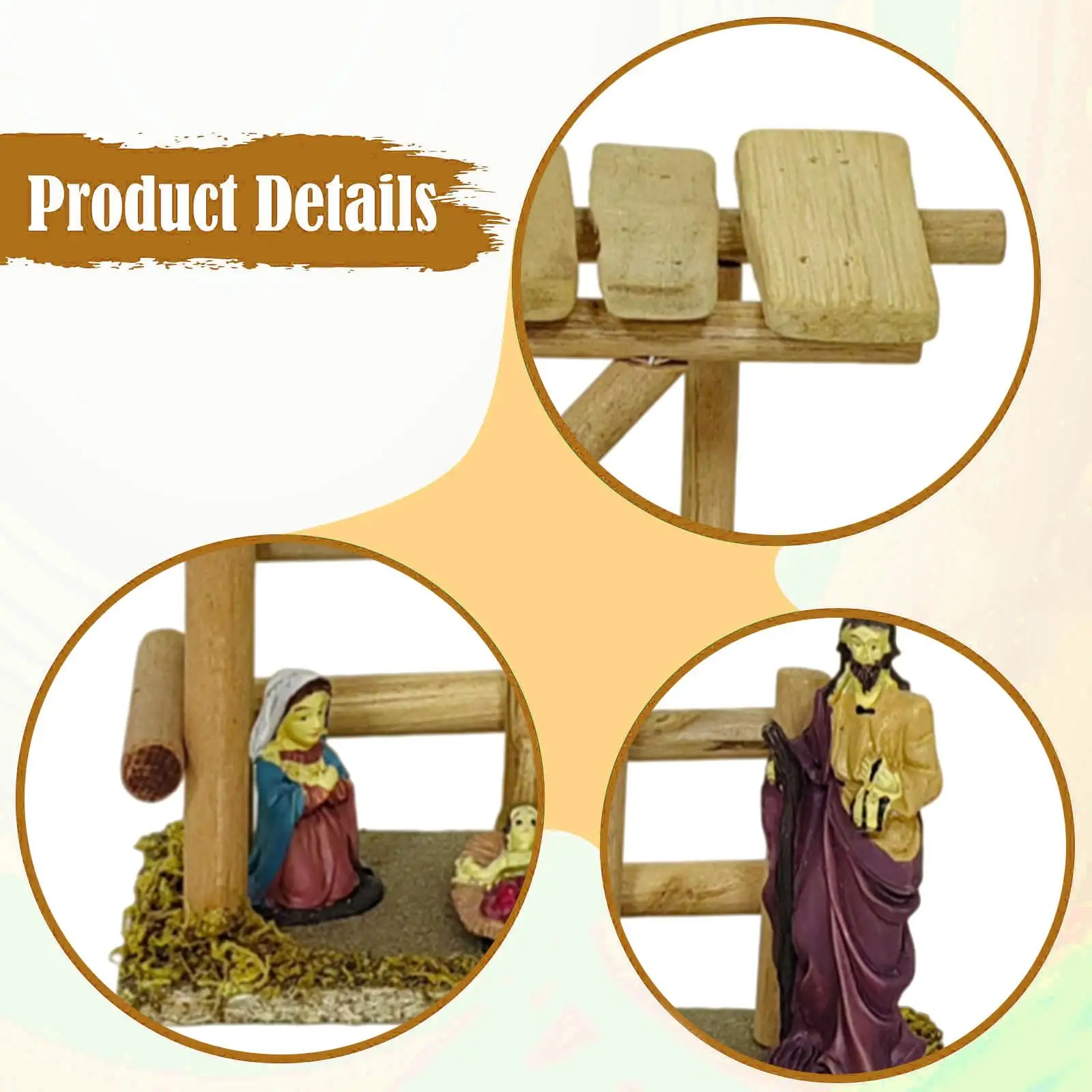 Christmas Nativity Scene Figurine, Sculpture, Holy Family Figurine, Nativity Manger Decor for Home, Office Desk