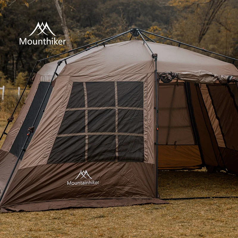 Mountainhiker 3-4 People Camping Tent Outdoor Camping Rain Proof, Waterproof and Sunscreen Camping Star Fort Tent Automatic Tent