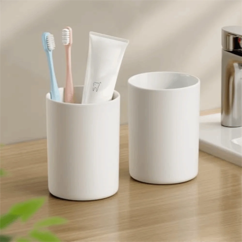 New Plastic Easy-Clean Unbreakable Toothbrush Holder Reusable Mouthwash Tumbler Bathroom_voghion.com