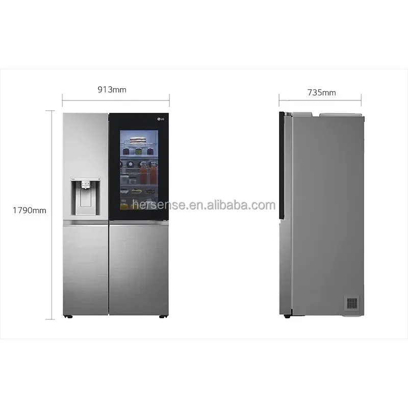 635L Premium Window Refrigerator French Door Clear Spacious Design Energy Saving Inverter Large Side-by-Side Stock - Image 2