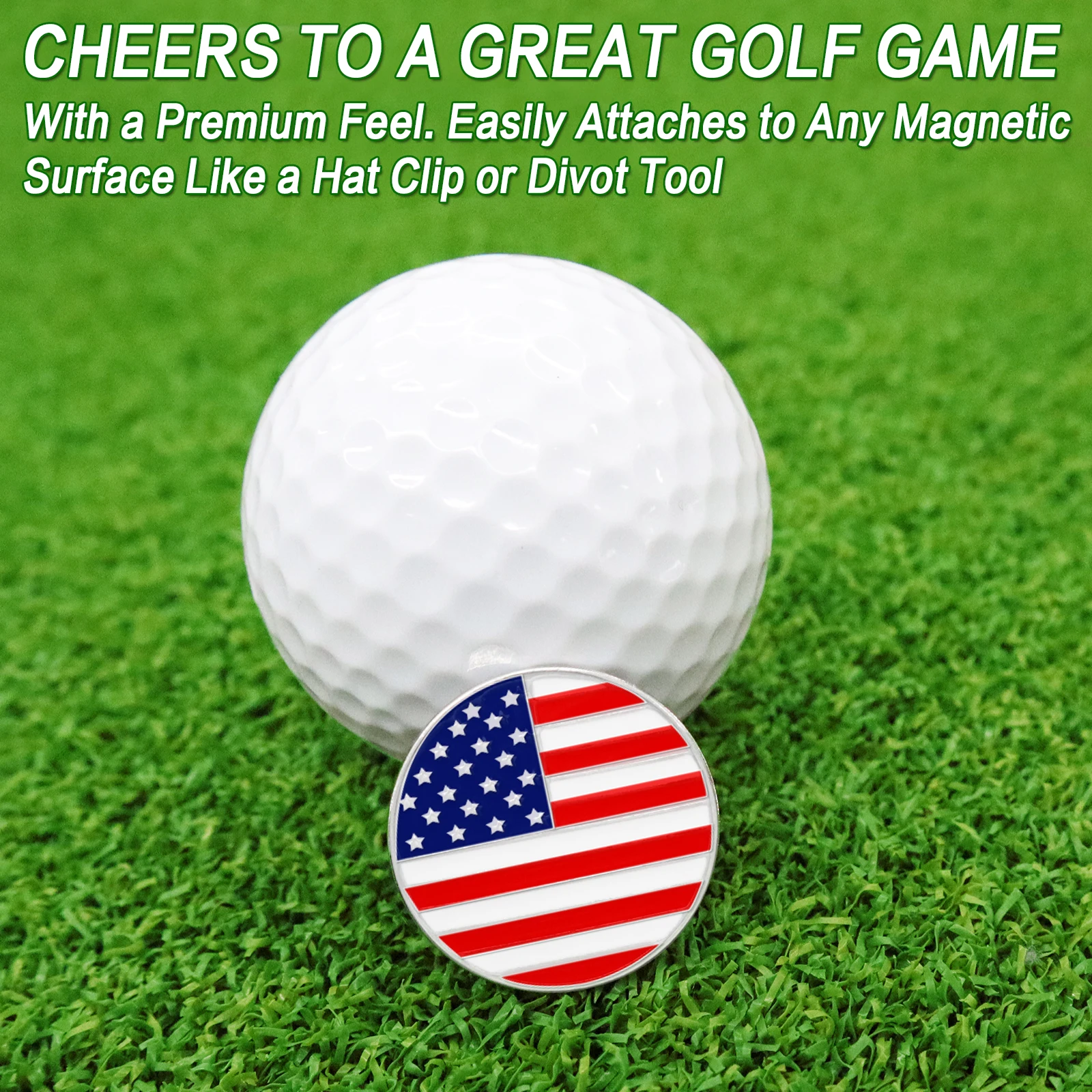 Golf Ball Markers Assorted Patterns Fits All Magnetic Golf Tools Value Set Alloy Soft Enamel Technique 10 Pack