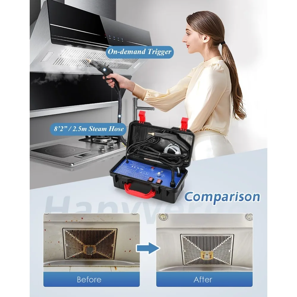 High Pressure Steam Cleaner,Steamer for Cleaning Grout Tile, Heavy Duty Portable Steamer Cleaner for Car Auto 3