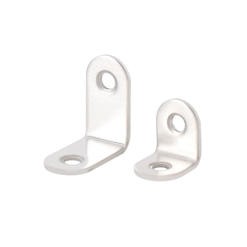 Stainless Steel Angle Bracket 10 Pcs 20mm x 20mm Round End 90 Degree Corner Bracket Thick Reinforced Angle furniture hardware angle bracket angled furniture hardware angle connector