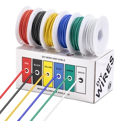 Multicolor Flexible Silicone Electric Wire Kit - Stranded Tinned Copper for DIY & Automotive Projects