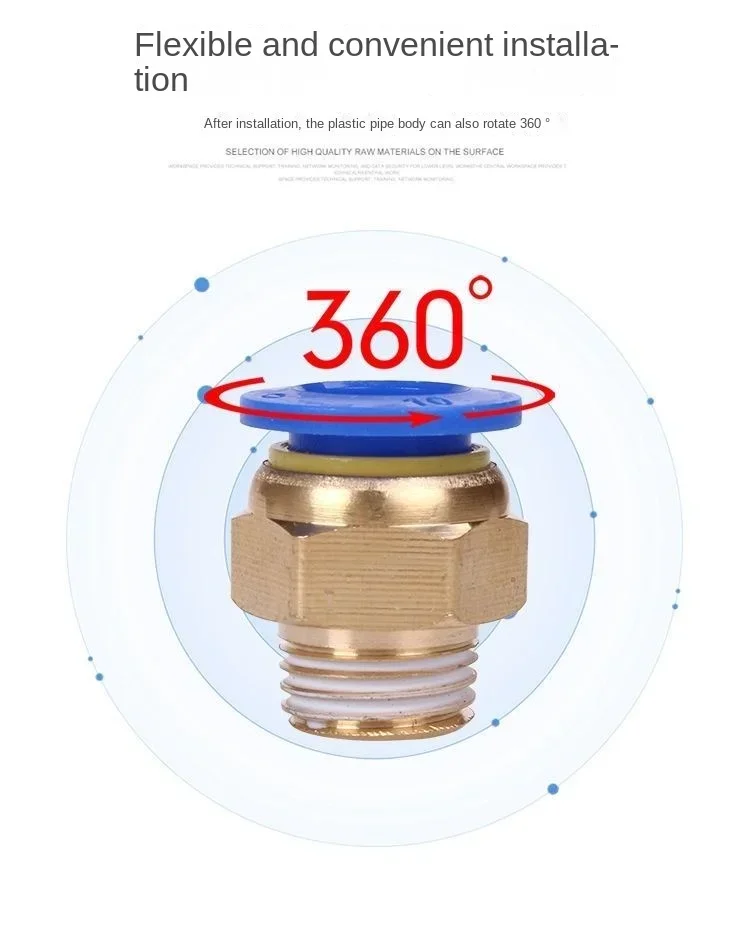 Description Picture 5 of item1Pcs PL4-M5 PL6-01 PL8-02 PL10-03 1/8" 1/4" 3/8" 1/2" Male Thread PL Pneumatic Fittings Air Quick Connector